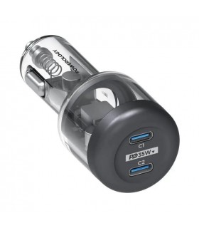 شارژر فندکی پاورولوژی مدل Powerology Quick-Charge Crystalline Series Car Charger-۳۵ وات
