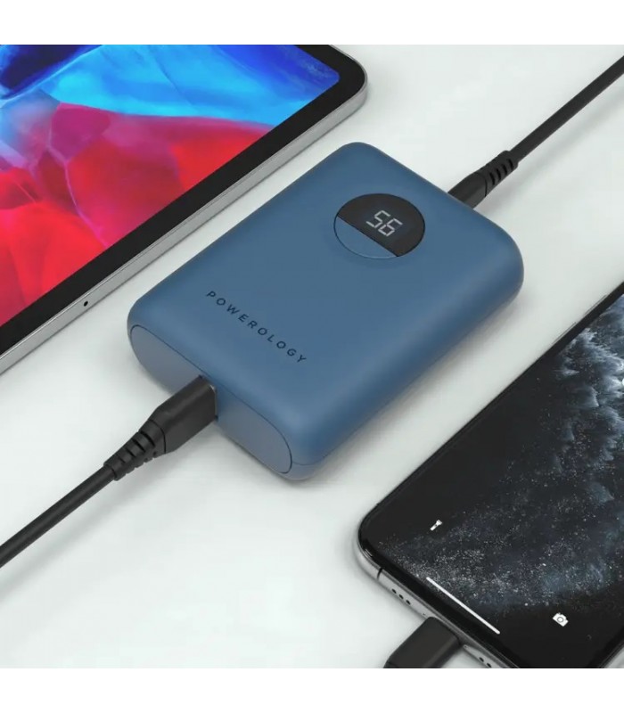پاوربانک ۱۰۰۰۰ پاورولوژی مدل Powerology Ultra-Compact PD Power Bank-20W-آبی