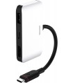 هاب شارژر ۳ در ۱ یونی سینک مدل UNISYNK 1 to 3 USB-C Docking Hub-نقره‌ای