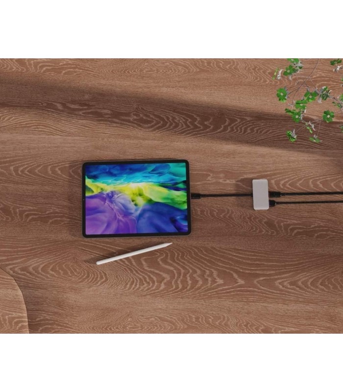 هاب شارژر ۳ در ۱ یونی سینک مدل UNISYNK 1 to 3 USB-C Docking Hub-نقره‌ای