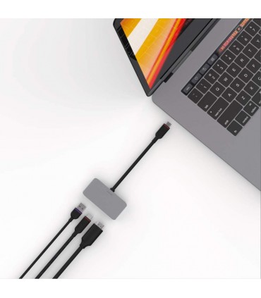 هاب شارژر ۳ در ۱ یونی سینک مدل UNISYNK 1 to 3 USB-C Docking Hub-نقره‌ای