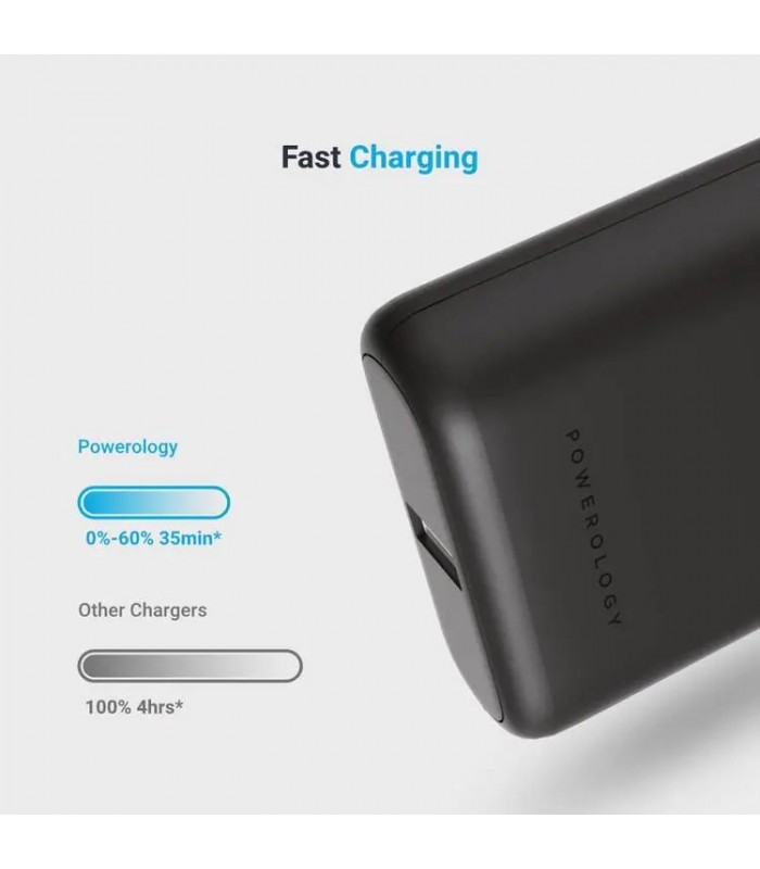 پاوربانک ۱۰۰۰۰ پاورولوژی مدل Powerology Ultra-Compact PD Power Bank-20W-مشکی