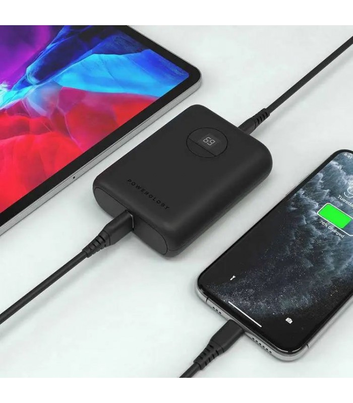 پاوربانک ۱۰۰۰۰ پاورولوژی مدل Powerology Ultra-Compact PD Power Bank-20W-مشکی