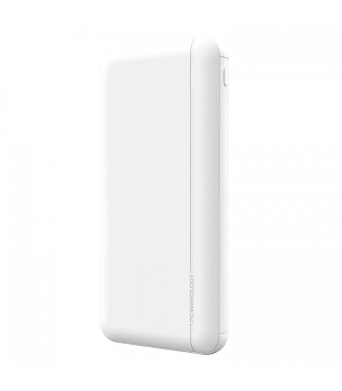 پاوربانک ۱۰۰۰۰ پاورولوژی مدل Powerology Quick Charging Power Bank-20W-سفید