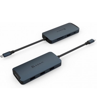 هاب ۸ پورت آدام المنتس مدل Adam Elements CASA Hub A08 USB 3.1 & USB-C 8 in 1-میدنایت
