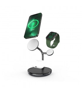 شارژر بی سیم ۳ در ۱ آدام المنتس Adam Elements Omnia M3+ Magnetic Wireless Charging Station-مشکی