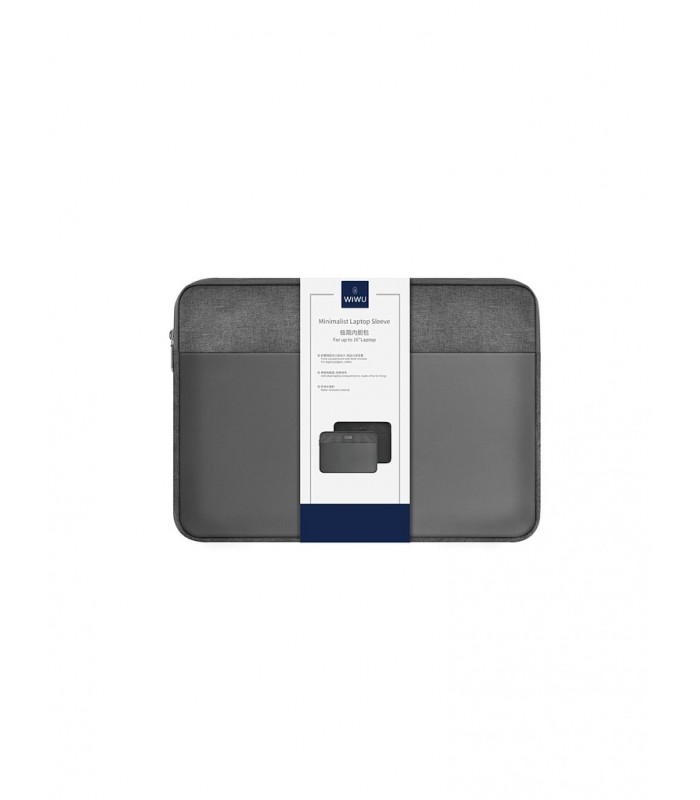 کیف لپتاپ ۱۴ اینچی ویوو مدل WIWU Minimalist Laptop Sleeve-خاکستری