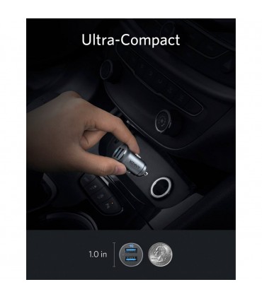 شارژر فندکی انکر مدل PowerDrive 2 Alloy A2727-رنگ نقره‌ای