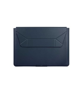 کیف چرمی مک بوک ۱۳/۱۴ اینچی یونیک مدل UNIQ Oslo 2 in 1 Laptop Sleeve-سورمه‌ای-OSLO(14)