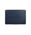 کیف چرمی مک بوک ۱۳/۱۴ اینچی یونیک مدل UNIQ Oslo 2 in 1 Laptop Sleeve-سورمه‌ای-OSLO(14)