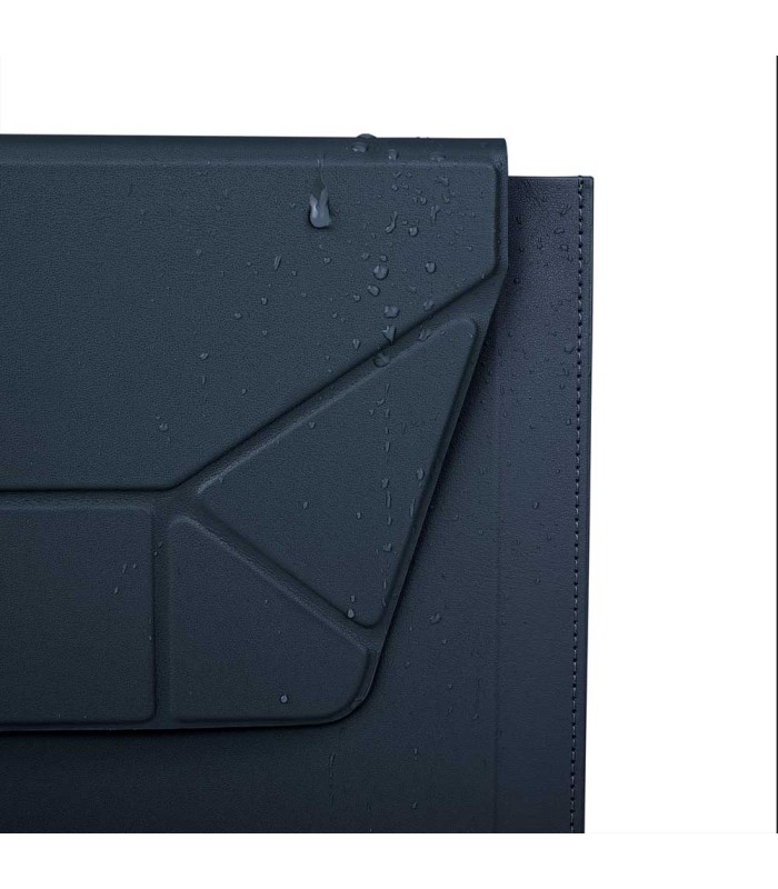 کیف چرمی مک بوک ۱۳/۱۴ اینچی یونیک مدل UNIQ Oslo 2 in 1 Laptop Sleeve-سورمه‌ای-OSLO(14)