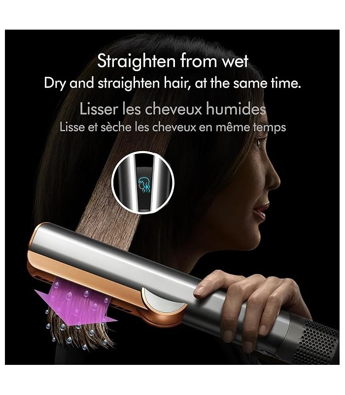 سشوار و صاف‌کننده مو دایسون مدل Dyson Airstrait HT01-Nickel/Copper (نقره‌ای/مسی)