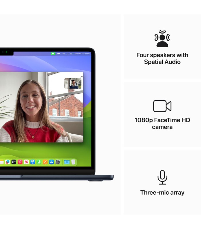 مک‌بوک ۱۳ اینچی اپل مدل MacBook Air M3 MXCV3 رنگ میدنایت
