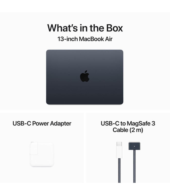مک‌بوک ۱۳ اینچی اپل مدل MacBook Air M3 MXCV3 رنگ میدنایت