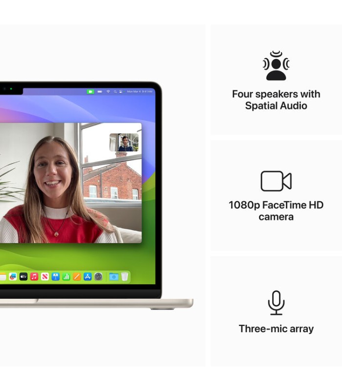 مک‌بوک ۱۳ اینچی اپل مدل MacBook Air M3 MXCU3 رنگ استارلایت