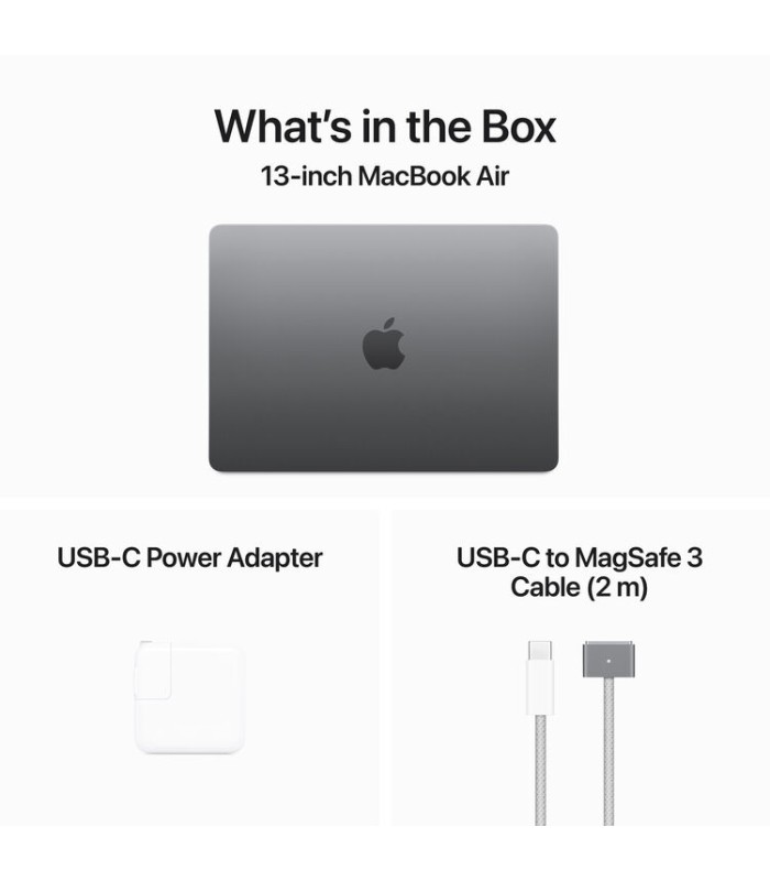 مک‌بوک ۱۳ اینچی اپل مدل MacBook Air M3 MXCR3 رنگ خاکستری