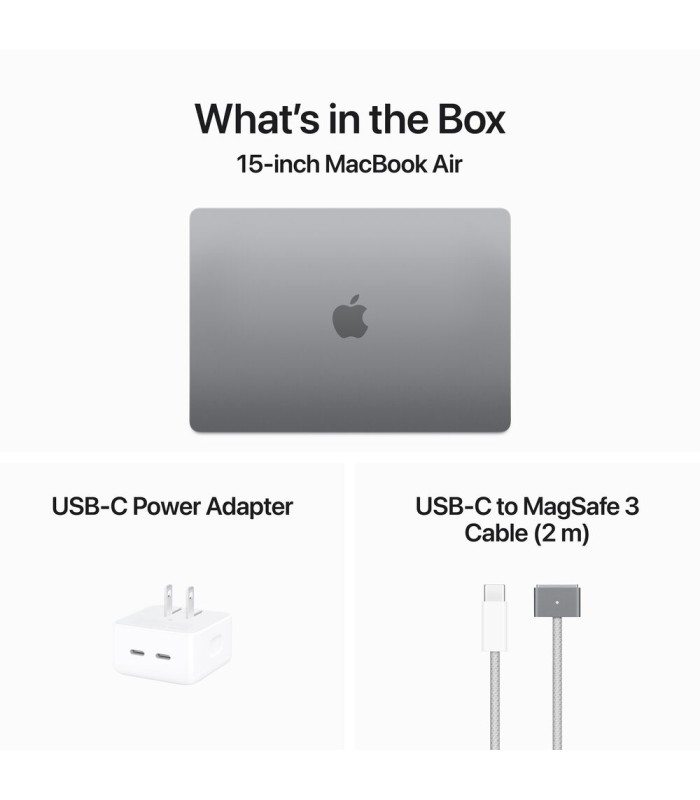 مک‌بوک ۱۵ اینچی اپل مدل MacBook Air M3 MXD13 رنگ خاکستری