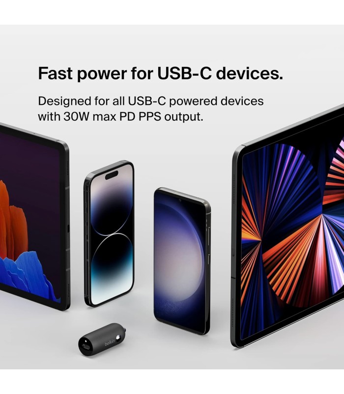 شارژر فندکی بلکین مدل Belkin Boost↑Charge™ USB-C Car Charger 30W