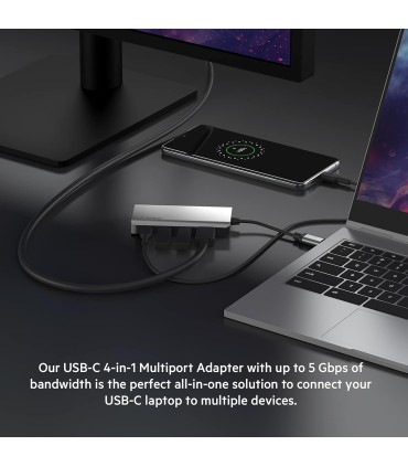 هاب شارژر ۴ در ۱ بلکین مدل Belkin Connect USB-C 4-in-1 Multiport Adapter