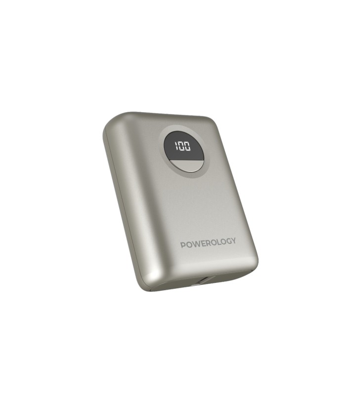 پاوربانک ۱۰۰۰۰ پاورولوژی مدل Powerology Ultra-Compact PD Power Bank-20W-تیتانیوم