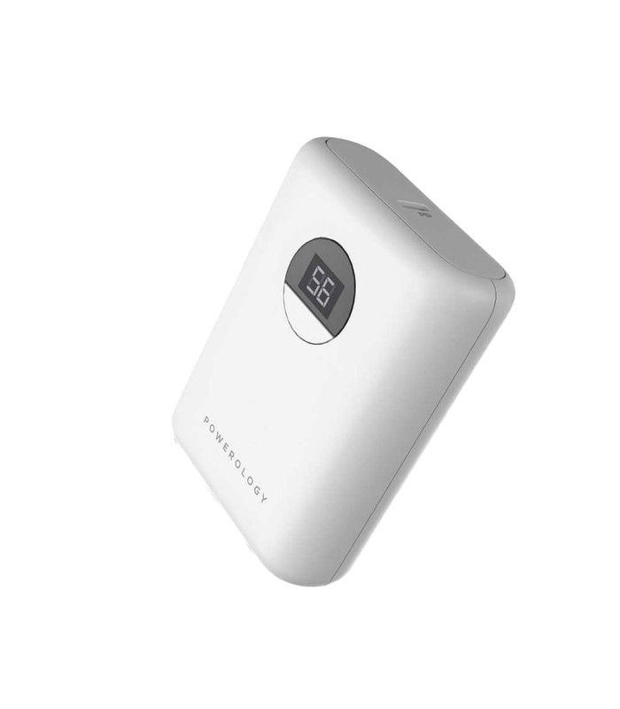 پاوربانک ۱۰۰۰۰ پاورولوژی مدل Powerology Ultra-Compact PD Power Bank-20W-سفید