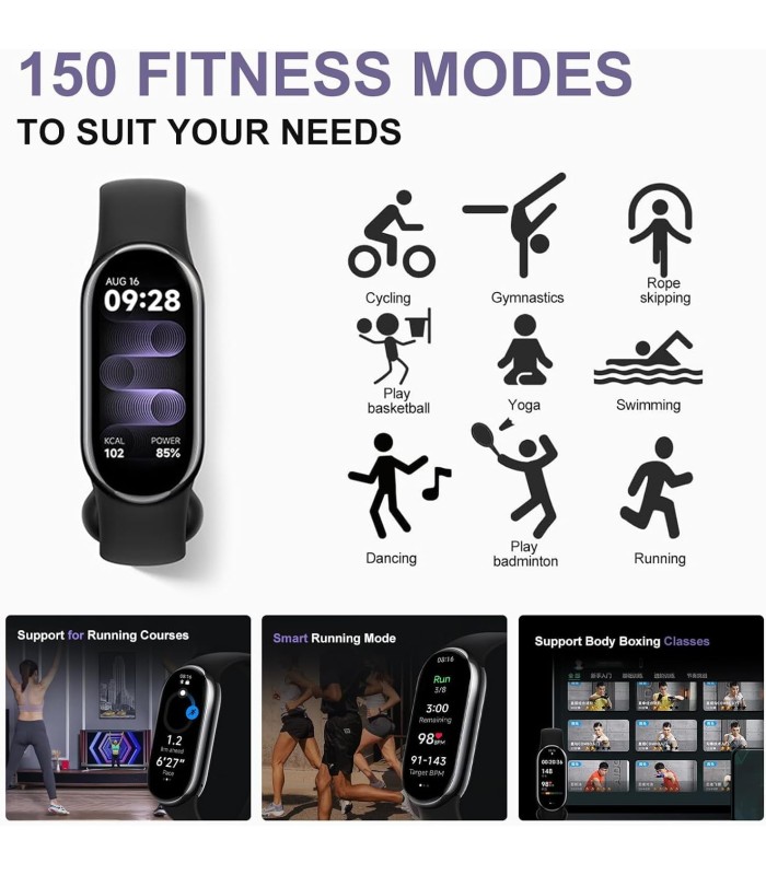 مچ بند هوشمند شیائومی مدل Xiaomi Smart Band 8 (Mi Band 8)-مشکی-نسخه گلوبال