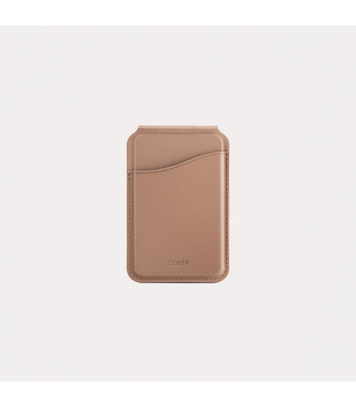 جاکارتی مگ‌سیف آیینه دار یونیک مدل Uniq Coehl Magnetic CardHolder with Mirror-بژ تیره