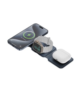 شارژر بی‌سیم سه‌گانه انرژیا بازیک مدل Bazic GoMag Trio Plus-آبی