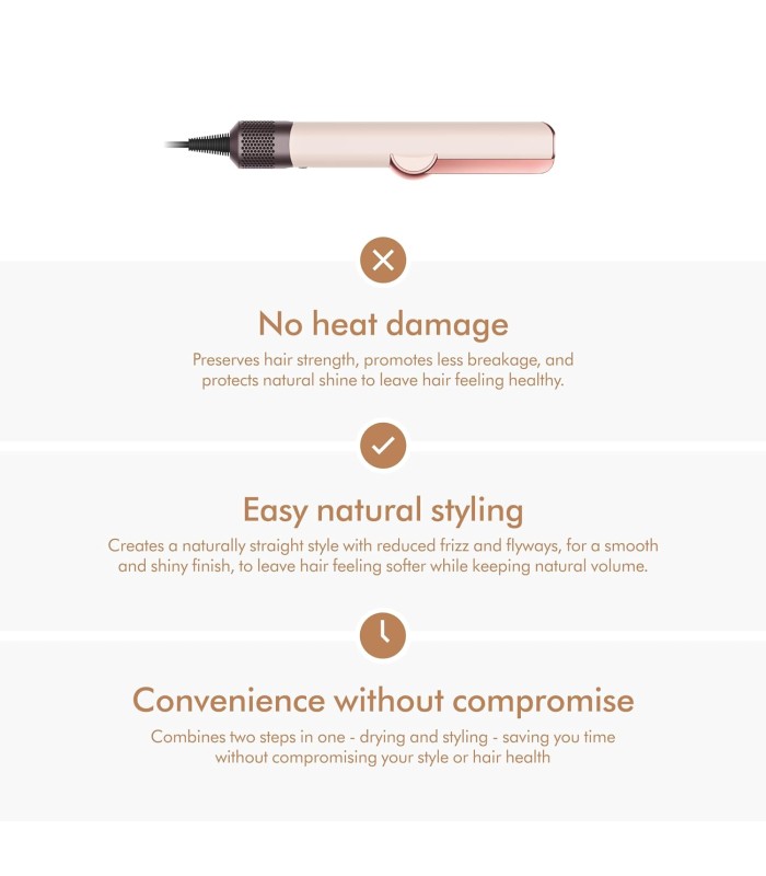 سشوار و صاف‌کننده مو دایسون مدل Dyson Airstrait HT01 Limited Edition-Ceramic Pink/Rose Gold (تولید محدود صورتی سرامیک/رز گلد)