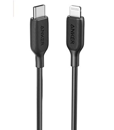 کابل USB-C به لایتنینگ ۹۰ سانتی متری انکر مدل Anker PowerLine III A8832H11-مشکی