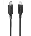 کابل USB-C به لایتنینگ ۹۰ سانتی متری انکر مدل Anker PowerLine III A8832H11-مشکی