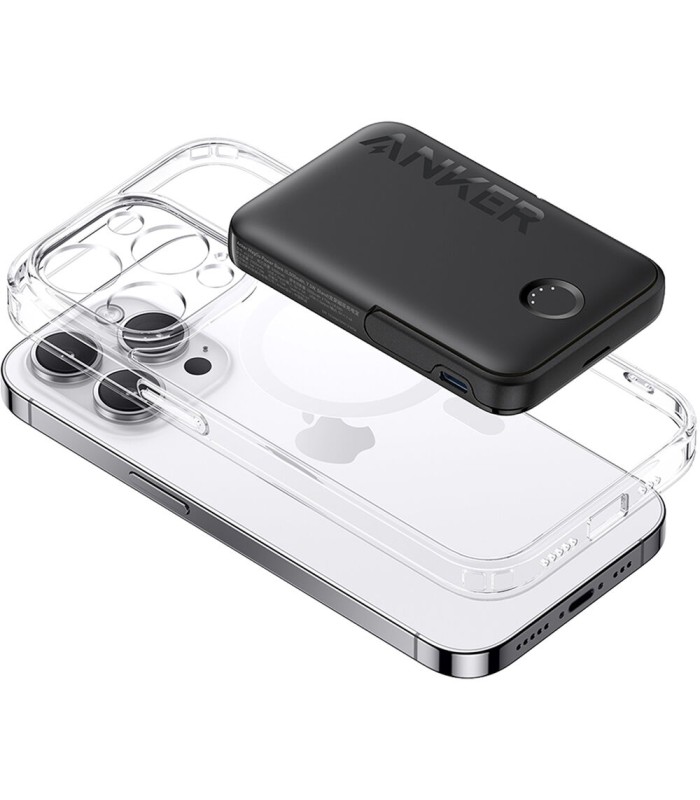 پاوربانک ۵ هزار مگ سیف انکر مدل Anker Magnetic and Slim with Foldable Stand (322 MagGo)-A1618-مشکی