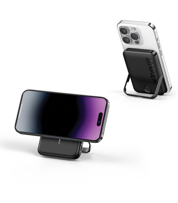 پاوربانک ۵ هزار مگ سیف انکر مدل Anker Magnetic and Slim with Foldable Stand (322 MagGo)-A1618-مشکی