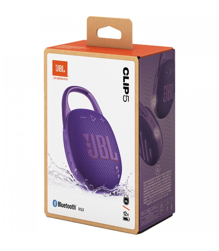 اسپیکر بلوتوثی جی‌بی‌ال مدل JBL Clip 5 (رنگ بنفش)