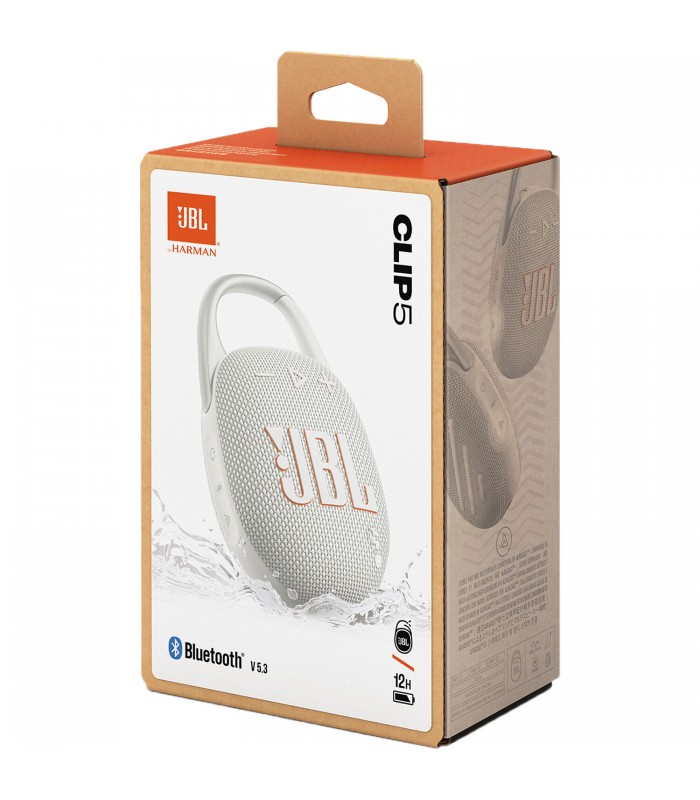 اسپیکر بلوتوثی جی‌بی‌ال مدل JBL Clip 5 (رنگ سفید)