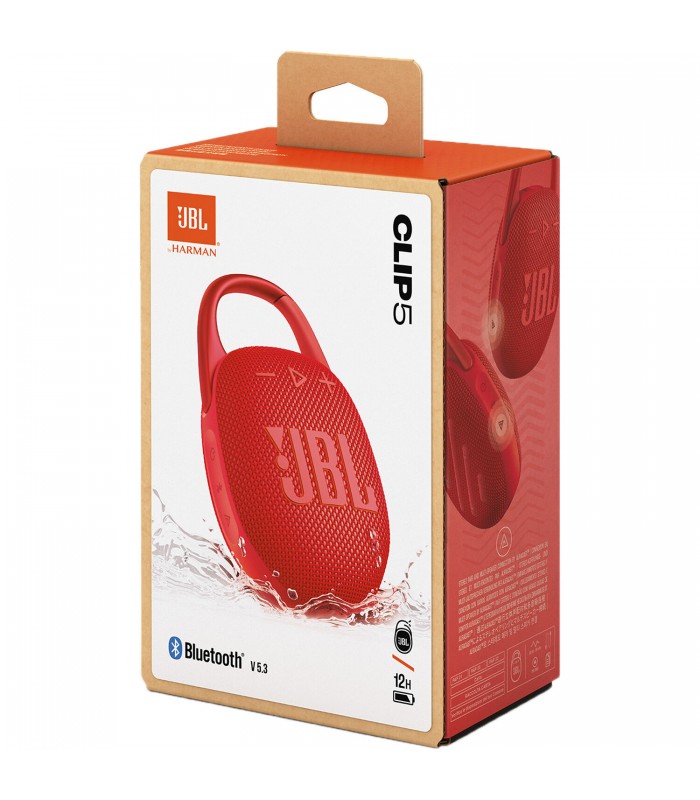 اسپیکر بلوتوثی جی‌بی‌ال مدل JBL Clip 5 (رنگ قرمز)