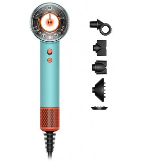 سشوار هوشمند دایسون مدل Dyson Supersonic Nural hair dryer Ceramic patina-Topaz orange (سرامیک فیروزه‌ای/نارنجی)