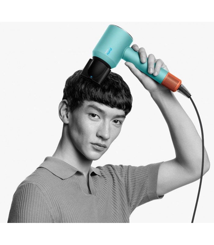 سشوار هوشمند دایسون مدل Dyson Supersonic Nural hair dryer Ceramic patina-Topaz orange (سرامیک فیروزه‌ای/نارنجی)