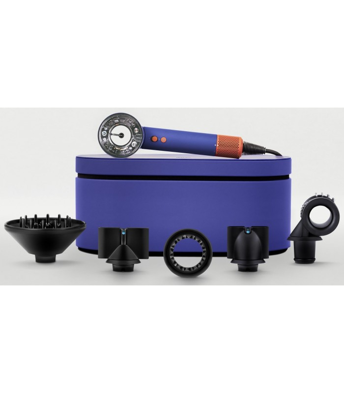 سشوار هوشمند دایسون مدل Dyson Supersonic Nural hair dryer Vinca blue-Topaz (آبی/نارنجی)
