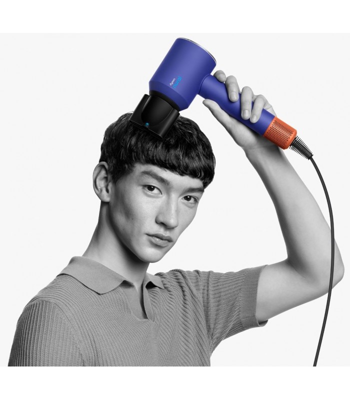 سشوار هوشمند دایسون مدل Dyson Supersonic Nural hair dryer Vinca blue-Topaz (آبی/نارنجی)