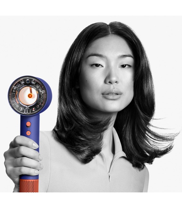 سشوار هوشمند دایسون مدل Dyson Supersonic Nural hair dryer Vinca blue-Topaz (آبی/نارنجی)