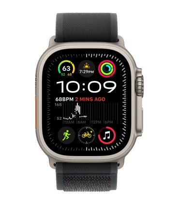 اپل واچ الترا ۲ رنگ تیتانیوم با بند تریل لوپ رنگ مشکی - سایز ۴۹ میلی‌متر