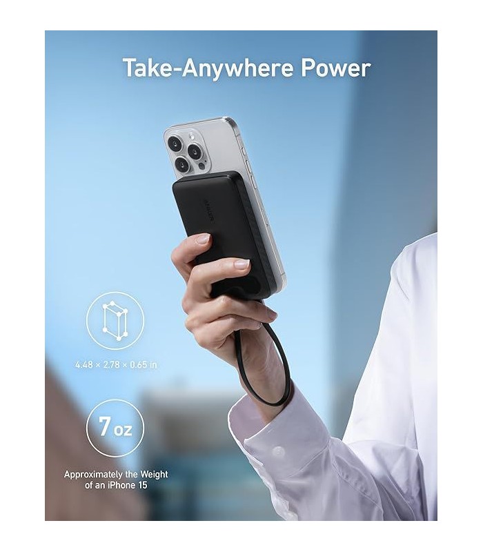 پاوربانک ۱۰۰۰۰ انکر مدل Anker Power Bank (10K, 22.5W) A1257 | رنگ مشکی