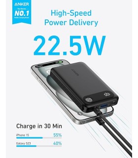 پاوربانک ۱۰۰۰۰ انکر مدل Anker Power Bank (10K, 22.5W) A1257 | رنگ سفید