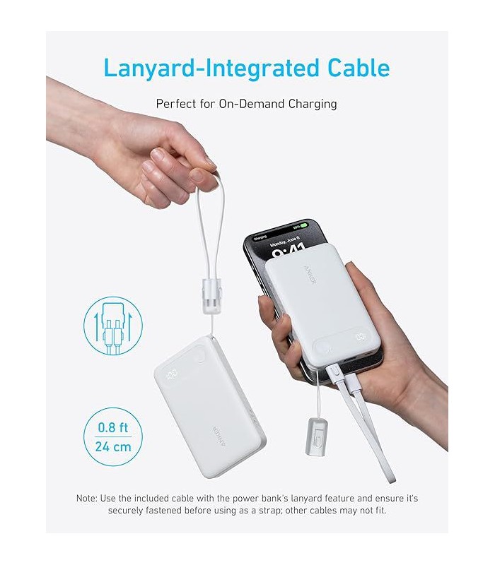 پاوربانک ۱۰۰۰۰ انکر مدل Anker Power Bank (10K, 22.5W) A1257 | رنگ سفید