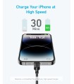 کابل یواس‌بی-سی به لایتنینگ ۹۰ سانتی متری انکر مدل Anker 322 USB-C to Lightning Cable | رنگ سفید