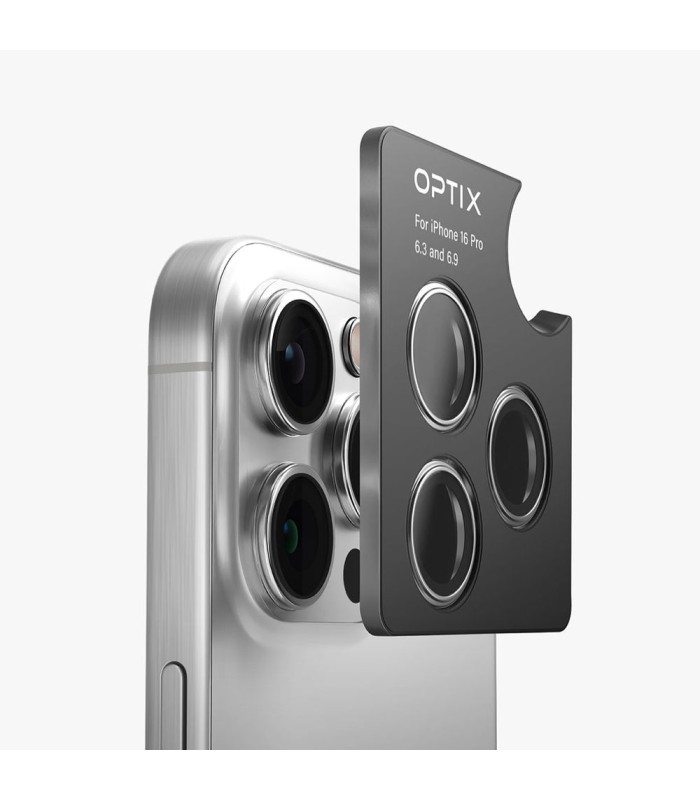 محافظ لنز دوربین یونیک مدل UNIQ Optix AluGuard مناسب iPhone 16 Pro/Pro Max-خاکستری
