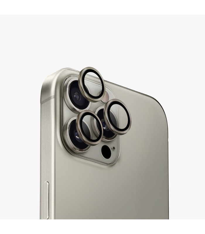 محافظ لنز دوربین یونیک مدل UNIQ Optix AluGuard مناسب iPhone 16 Pro/Pro Max-خاکستری