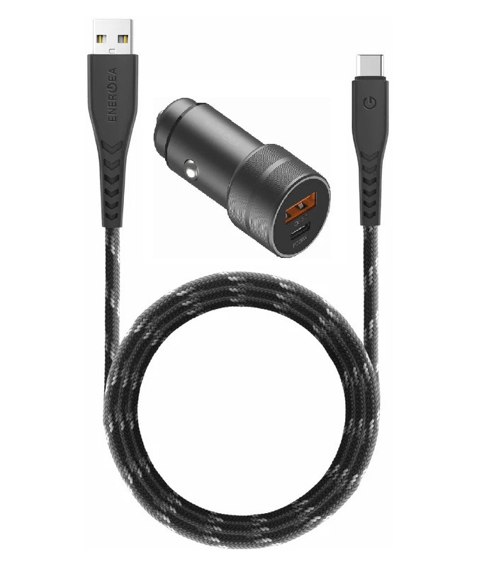 شارژر فندکی انرژیا مدل Energea AluDrive PD20 plus به همراه کابل شارژ USB-A به USB-C
