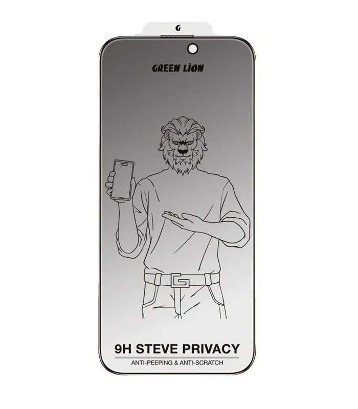 محافظ صفحه‌ نمایش پرایوسی گرین مدل Green Lion Steve Privacy مناسب برای آیفون ۱۶ پرومکس/۱۷ پرومکس
